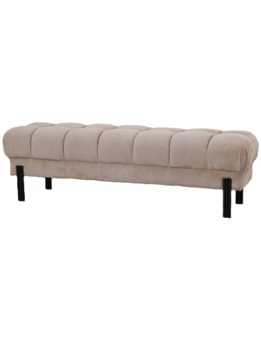 Melbourne Bænk Stål Chenille 160 Sort Beige