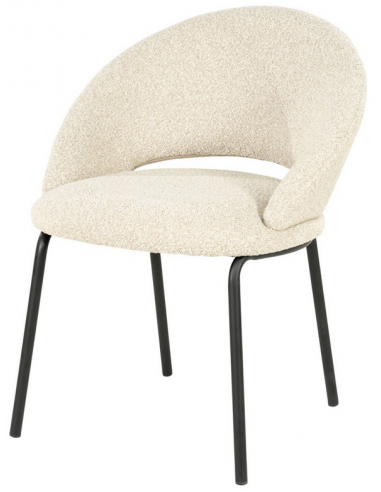 Nido Spisebordsstol Stål Boucl H77 Sort Beige