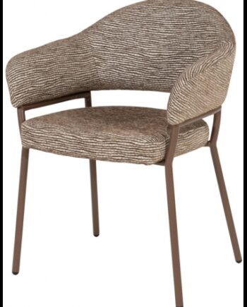 Noda Spisebordsstol Med Armlæn Stål Polyester H80 Brun Brun