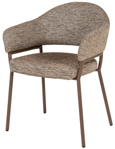 Noda Spisebordsstol Med Armlæn Stål Polyester H80 Brun Brun
