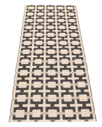 Pappelina Tom Gulvtæppe 180 Black Cream Grey