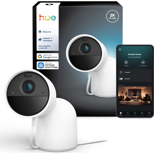 Philips Hue Secure Overvågningskamera Med Bordholder Hvid