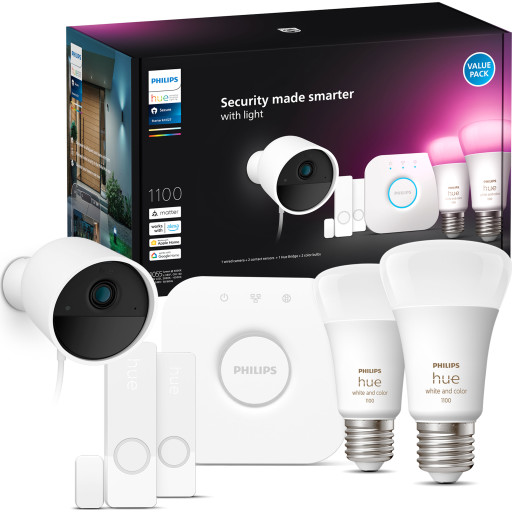 Philips Hue Secure Startsæt Med Pærer Dør Vinduessensor Overvågningskamera
