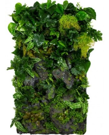 Rocky Cliff Plantevæg Med Kunstige Planter 100