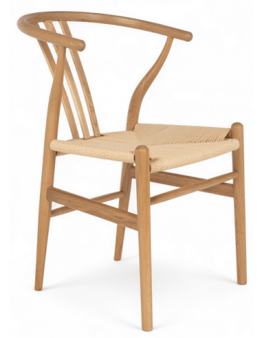 Sæt Med Spisebordsstole Egetræ Papirreb H78 Beige