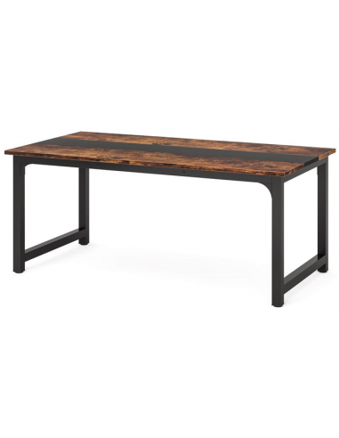 Skrivebord Metal Møbelplade 160 Sort Brun