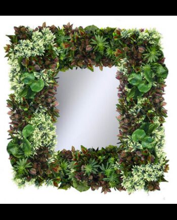Spejl Med Kunstige Planter Grøn Bordeaux