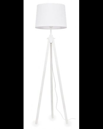 York Gulvlampe Træ Tekstil H164 E27 Hvid