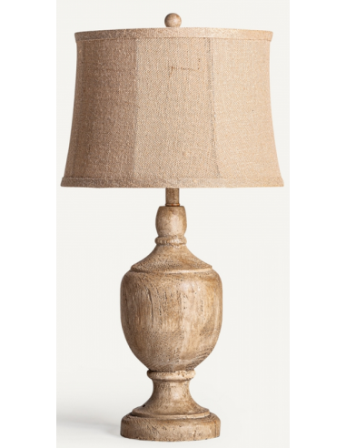 Bordlampe Polyresin Jute H79 Antik Natur Brun