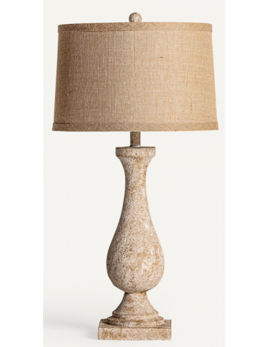 Bordlampe Polyresin Jute H80 Antik Beige Brun