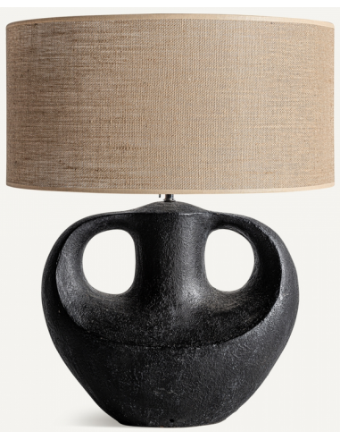 Bordlampe Terracotta Jute H70 Rustik Sort Natur