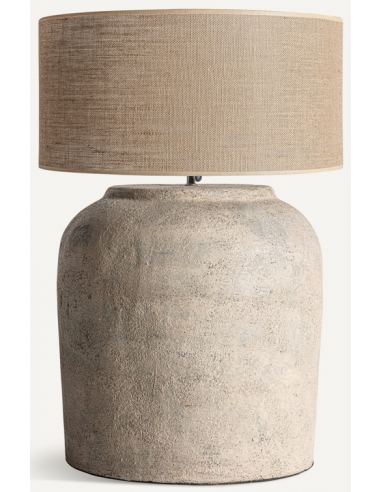 Bordlampe Terracotta Jute H80 Rustik Gråbrun Natur