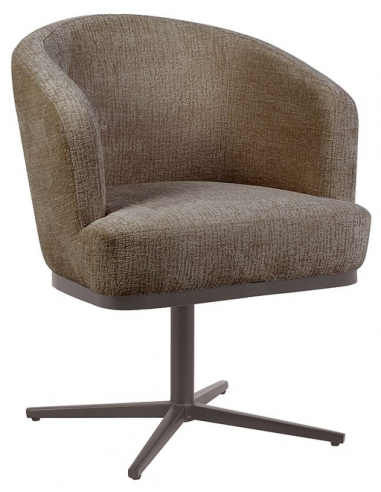 Cannes Spisebordsstol Med Drejefod Stål Chenille H83 Bronze Taupe