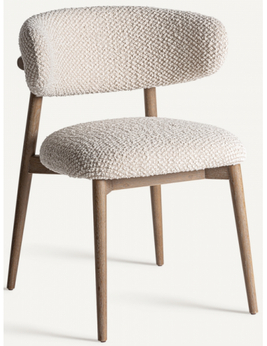 Glorenza Spisebordsstol Asktræ Polyester H79 Gråbrun Natur