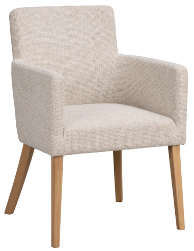 Hudson Spisebordsstole Egetræ Polyester H85 Lys Beige