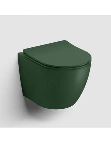 Inbe Væghængt Toilet Keramik D49 Mat Mørkegrøn