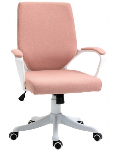Kontorstol Polyester H92 102 Hvid Rosa