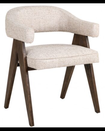 Mori Spisebordsstol Fyrretræ Tweed H79 Brun Creme