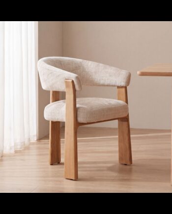 Nice Spisebordsstol Asktræ Chenille H81 Natur Natur