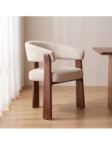 Nice Spisebordsstol Asktræ Chenille H81 Valnøddebrun Natur