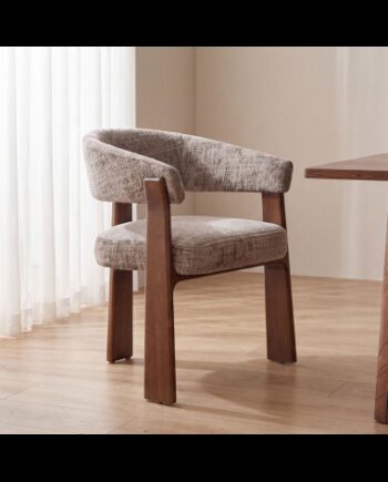 Nice Spisebordsstol Asktræ Chenille H81 Valnøddebrun Taupe