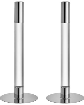 Orrefors Lumiere Lysestage Pak Sølv Glas