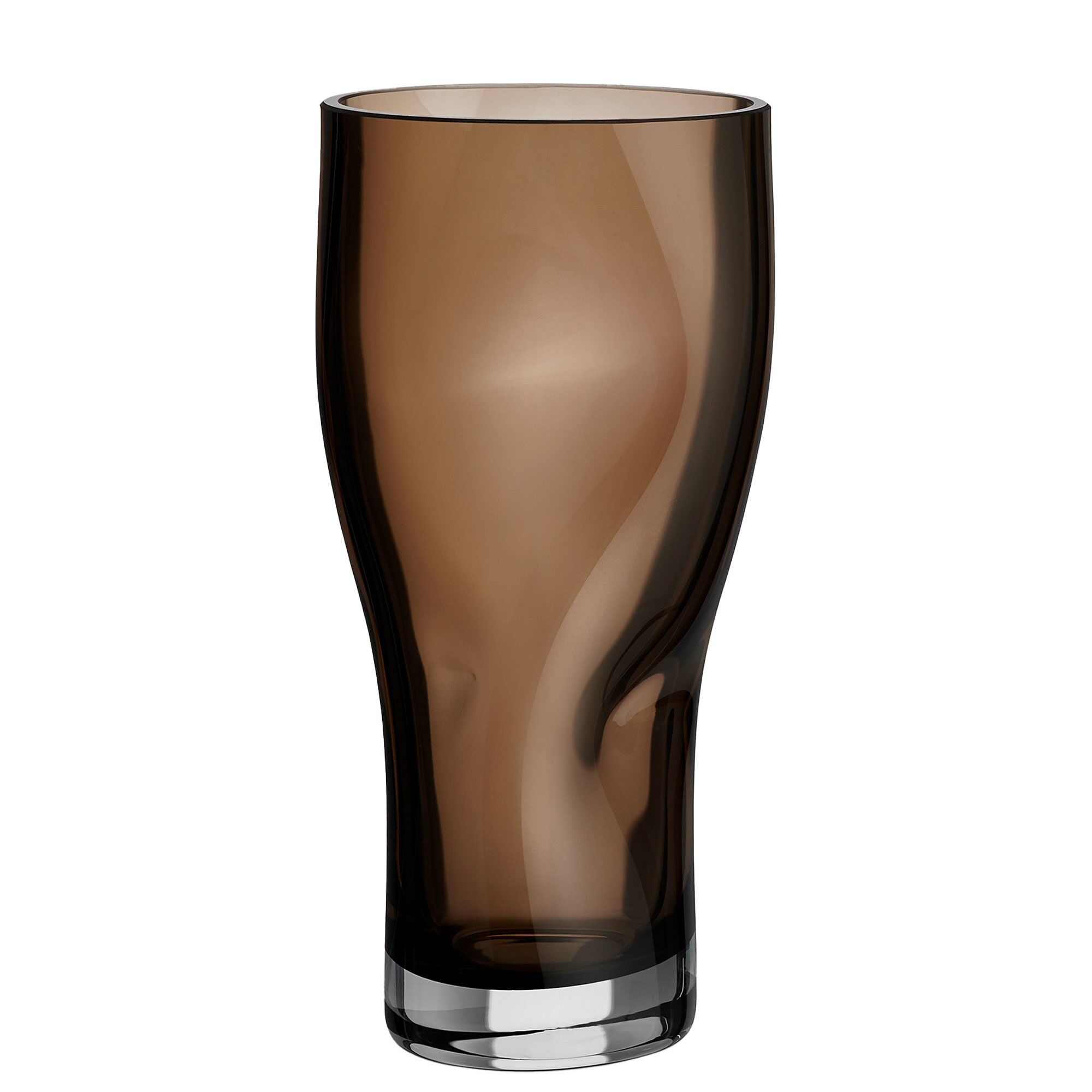 Orrefors Squeeze Vase Smokey Brown