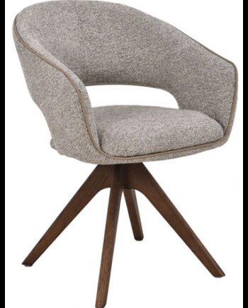 Osuma Spisebordsstol Med Drejefod Egetræ Polyester H84 Valnød Beige