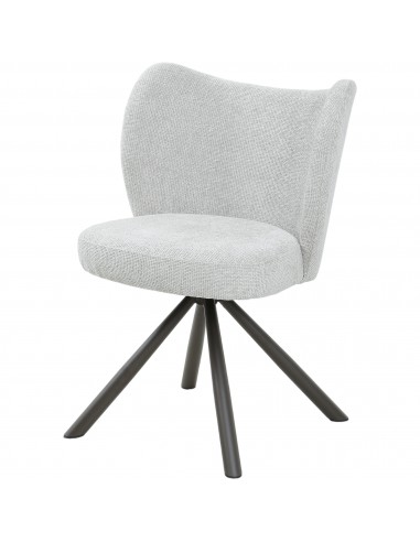 Pebble Spisebordsstol Med Drejefod Metal Chenille H88 Sort Gråbeige