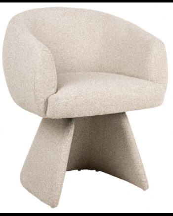 Quiriro Spisebordsstol Med Drejefod Armlæn Polyester H77 Biscotti