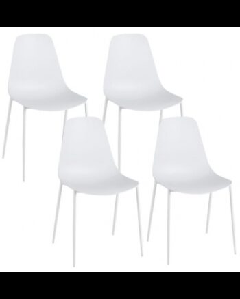 Sæt Med Spisebordsstole Metal Polycarbonat H88 Hvid