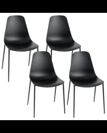 Sæt Med Spisebordsstole Metal Polycarbonat H88 Sort