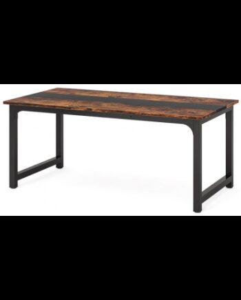 Skrivebord Metal Møbelplade 160 Sort Brun