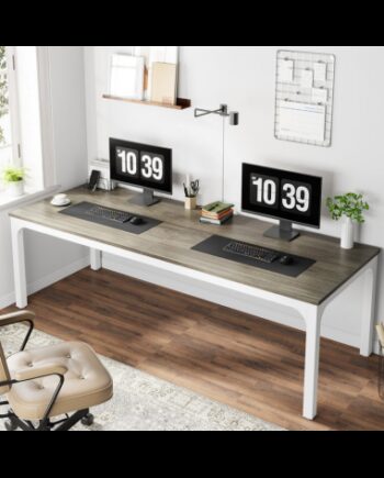 Skrivebord Metal Møbelplade 200 Hvid Taupe