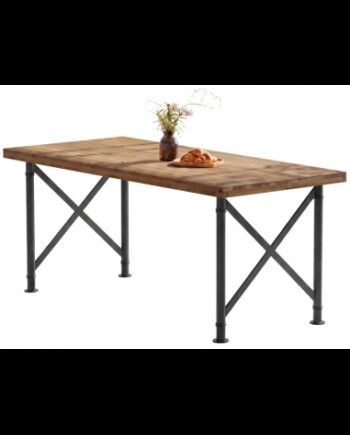 Spisebord Metal Gummitræ 160 Sort Brun