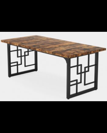 Spisebord Metal Møbelplade 160 Sort Brun
