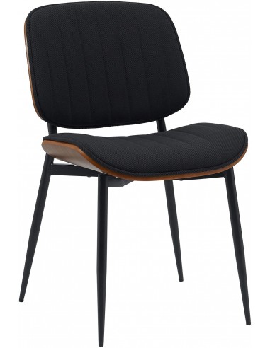 Spisebordsstol Metal Polyester H83 Sort Valnød