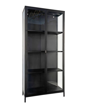 Vitrineskab Sort Med Glaslåger 35x80x175 3001040