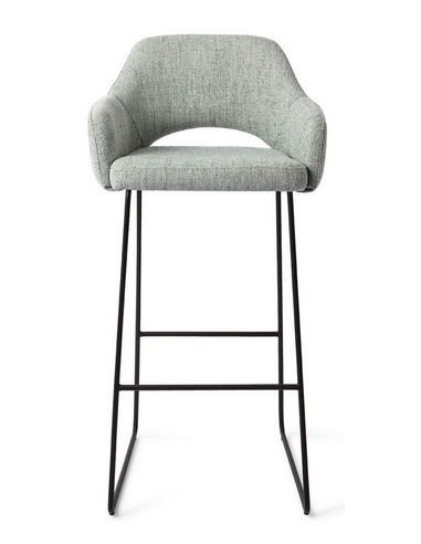Yanai Barstol Metal Polyester H100 Sort Lysegrøn