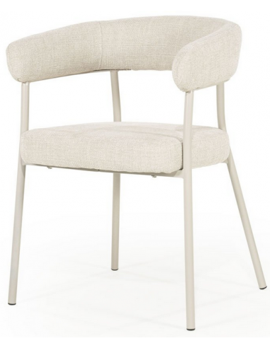 Yovi Spisebordsstol Med Armlæn Metal Polyester H77 Beige Beige