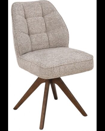 Yuto Spisebordsstol Med Drejefod Egetræ Polyester H83 Valnød Beige